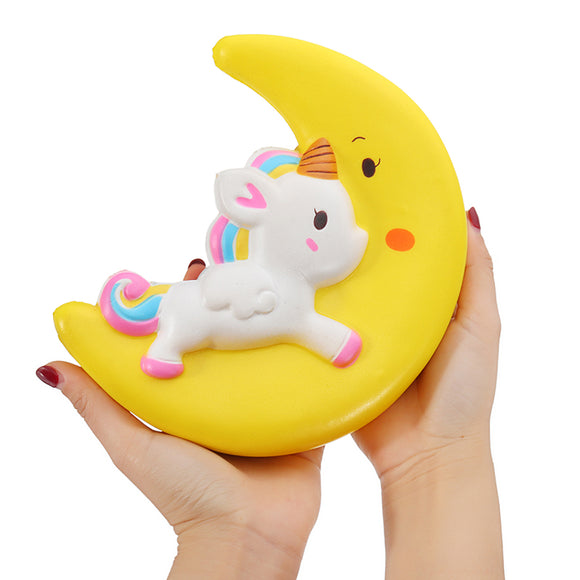 Squishy Unicorn Moon Slow Rising 19*16*5.5cm Collection Gift Decor Toy