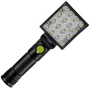 WARSUN FF918 16x LEDs High Lumen USB Rechargeable Flashlight 18650 Flashlight Battery Work Lamp Camping Hunting 4 Modes Magnetic Tail Work Light Maintenance Light Hook Design Emergency Lantern