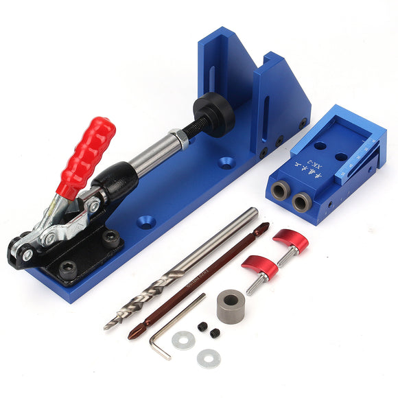 Pocket Slant Hole Jig Wood Working Carpenter Kit Toggle Clamps with Bit