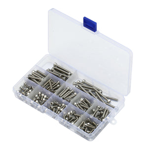 Suleve M4SH4 180Pcs M4 304 Stainless Steel Screw Hex Socket Cap Head 6-35mm Bolt Assortment Kit