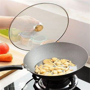 Stainless Steel 25cm Pan Cover Lid Splatter Screen with Folding Handle Kitchen Cooking Tools Cookwar