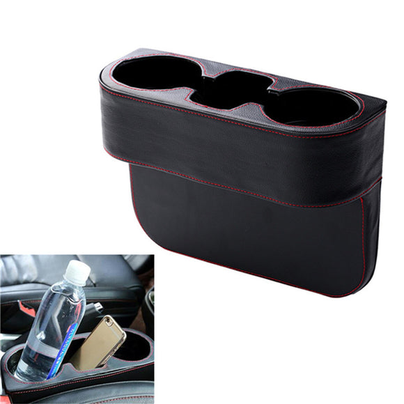 Multifunctional PU Leather Large Capacity Car Mount Seat Crevice Bottle Cup Phone Holder