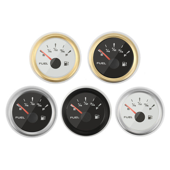 9~32V 52MM IP67 Tank Fuel Level Gauge Indicator 5 Types 316L Stainless Steel Vehicle Boat