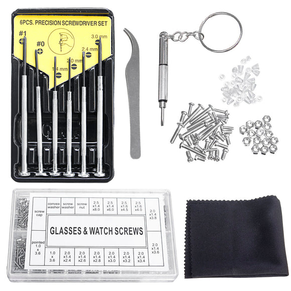 Pro Assortment Screwdriver Repair Tools Kit Tiny Eyeglass Sun Glasses Spectacles Screw Set