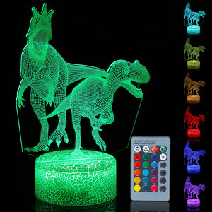 3D Illusion Night Light Touch Remote Control Home Decor Table Desk Lamp