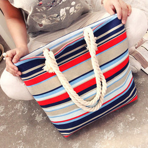 Women Large Capacity Simple Canvas Shopping Bag Handbag