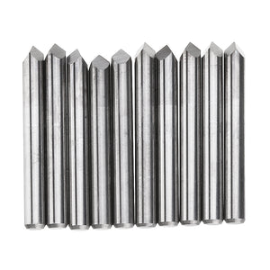 Drillpro 10pcs 3.175mm Shank 60 Degree 0.1/0.2/0.3mm Tip Tungsten Steel Engraving Bit CNC Tool