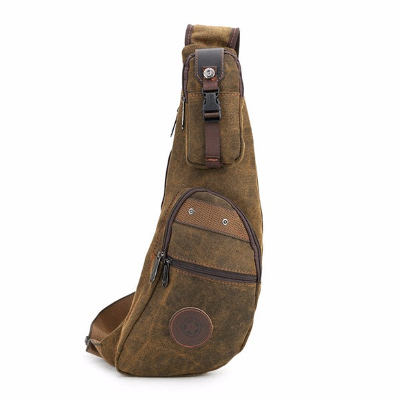 Men Canvas Reminiscence Crossbody Bag Retro Shoulder Bag