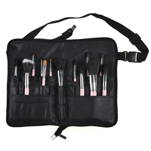 Pro 28 Pocket Makeup Brushes Bag PU Leather Apron Belt Strap Brush Holder Cosmetic Tool