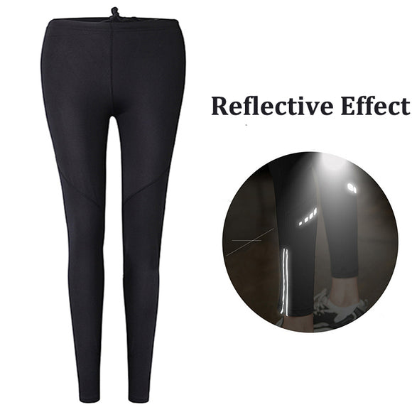 Women Fitness Reflective Running Pants Night Jogging Tights Yoga Leggings Quick Dry Trousers