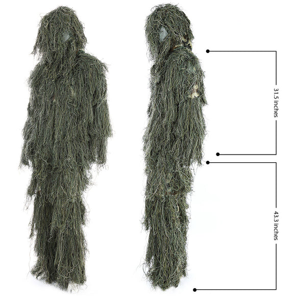 Hunting Woodland Jungle Camouflage Camo Sniper Ghillie Suit Set