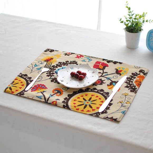 30x40cm Cotton Linen Tableware Mat Table Runner Tablecloth Desk Cover Heat Insulation Bowl pad