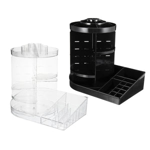 360 Degree Rotating Acrylic Cosmetic Organizer 2 in 1 Makeup Display Rack Storage Case