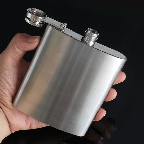 7oz Stainless Liquor flagon Retro Rum Whiskey Alcohol Pocket Flask with Funnel