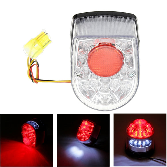 12V Motorcycle LED Rear Light License Plate Lamp Universal Tail Brake Stop Turn Signal