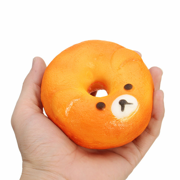 Squishy Bear Donut 10cm With Ball Chain Tag Bread Cake Collection Gift Decor Toy