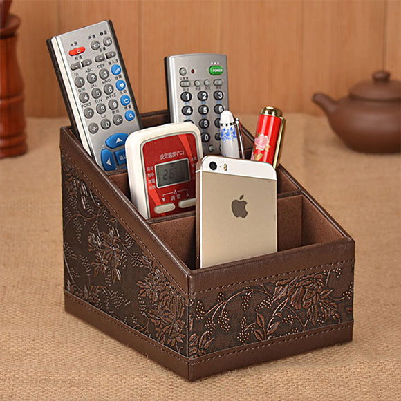 Remote Control Storage Box Classic Office Desk Desktop Organizer Pen Sundries Holder