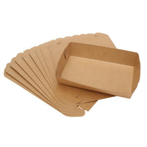 10Pcs Cardboard Open Tray Natural Look Packaging Board for Food Gadgets Storing