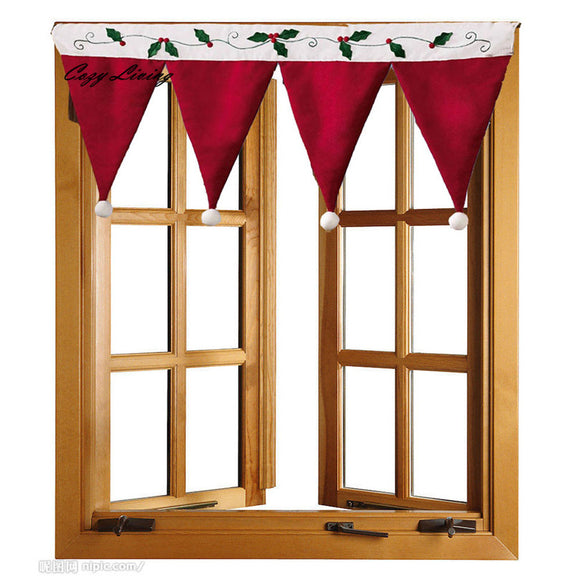 Christmas Door Window Drape Curtain Decorative Party Home Shop Decoration