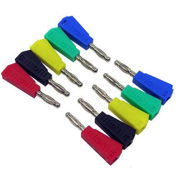 DANIU P3002 10Pcs 4mm Stackable Nickel Plated Speaker Multimeter Banana Plug Connector Test