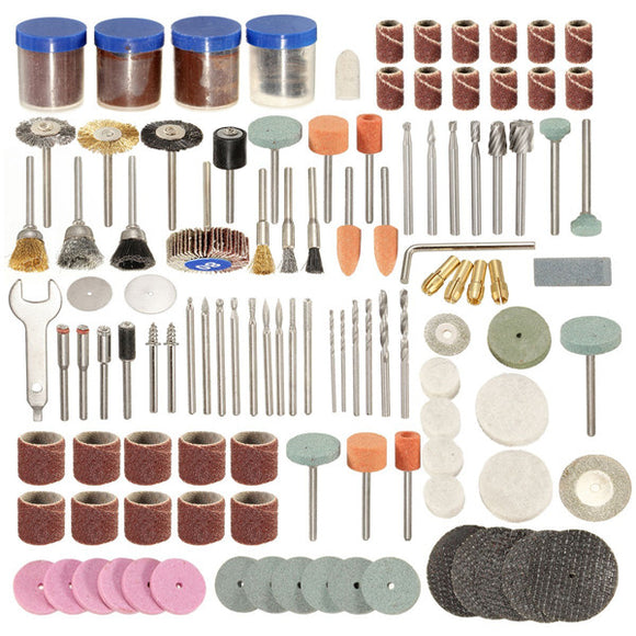 166pcs 1/8 Inch Shank Rotary Tool Accessories Set Polshing Tool Grinding Brush Polishing Wheel