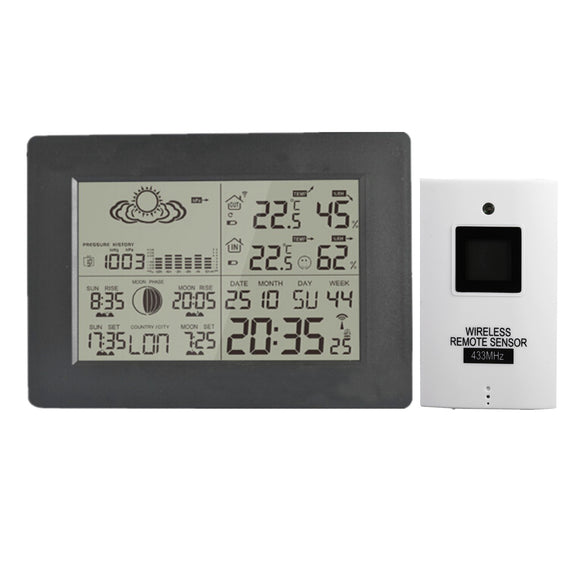 LCD Wireless Weather Station Calendar Clock Thermometer Humidity With Backlight