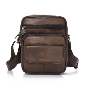 Men Genuine Lether Casual Crossbody Bag Business Shoulder Bag