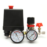 125PSI Air Compressor Pressure Valve Switch Control Manifold Regulator Gauges