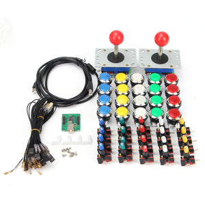 LED Arcade USB Joystick Push Button With Micro Switch USB Encoder DIY Kit