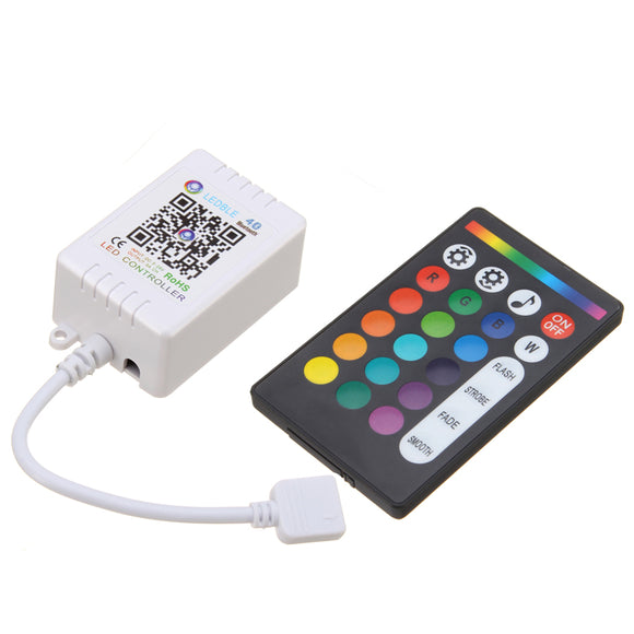 DC5-24V 6A bluetooth APP Music Controller + 24 Keys RF Remote Control for RGB LED Strip Light