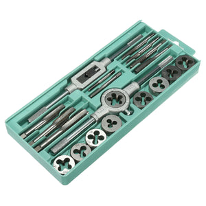 20pcs Metric Screw Tap Wrench and Die Pro Set M3-M12 Nut Bolt Alloy Metal Tool