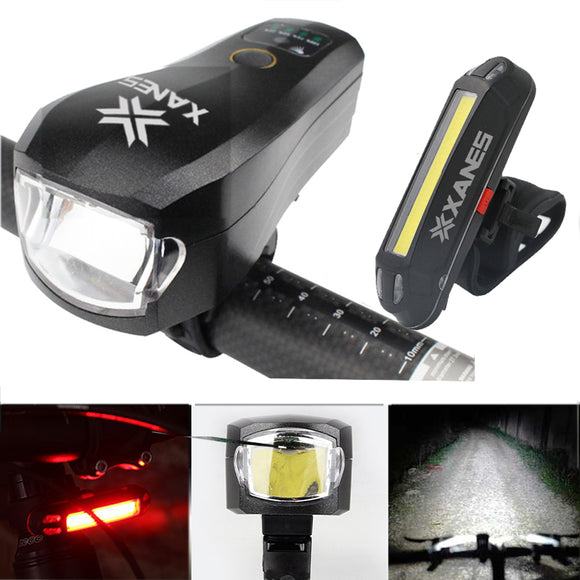 XANES SFL04 750LM T6 German Standard Smart Bicycle Light and 500LM USB Rechargeable LED Bike Taillig