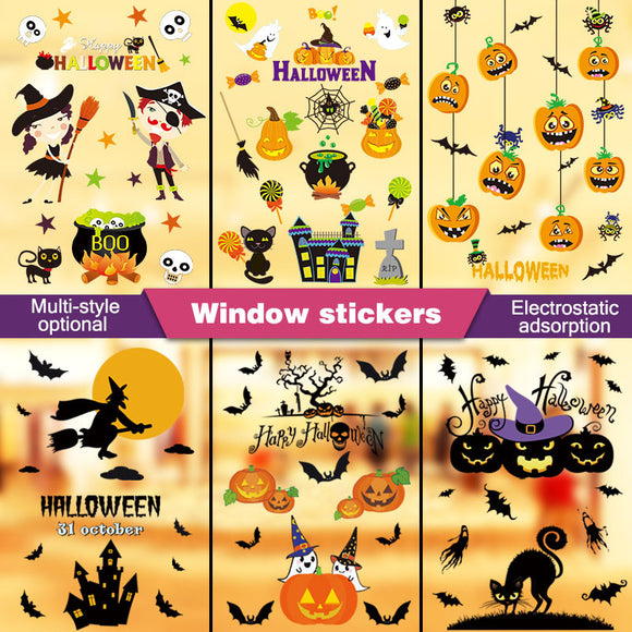 Halloween Electrostatic Stickers Holiday Party Window Stickers Glass Stickers