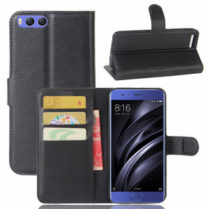 Flip PU Leather Wallet Card Slot Stand Cover Case For Xiaomi Mi6 Mi 6