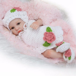 11 Inch Lifelike Newborn Reborn Silicone Vinyl Baby Girls Doll + Clothes Gift