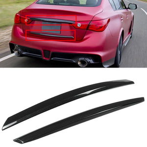 Carbon Fiber Rear Trunk Plate Car Moulding Trim Strip Cover For Infiniti Q50 2014-2017