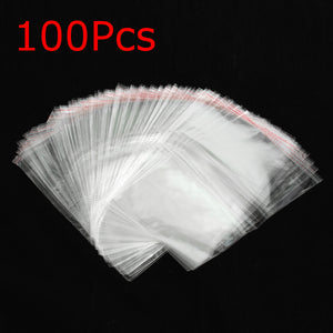 100Pcs Resealable Transparent Cellophane Opp Bag With Self Seal Strip