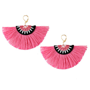 Bohemian Retro Semicircle Tassel Pendant Dangle Women Earrings Gift