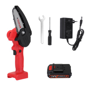 24V 550W 4in Rechargeable Mini Electric Chainsaw Handheld Wood Pruning Saw