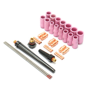 33Pcs Tig Welding Torch Accessories Nozzle Part Kit for WP9 1.6mm 2.4mm 3.2mm