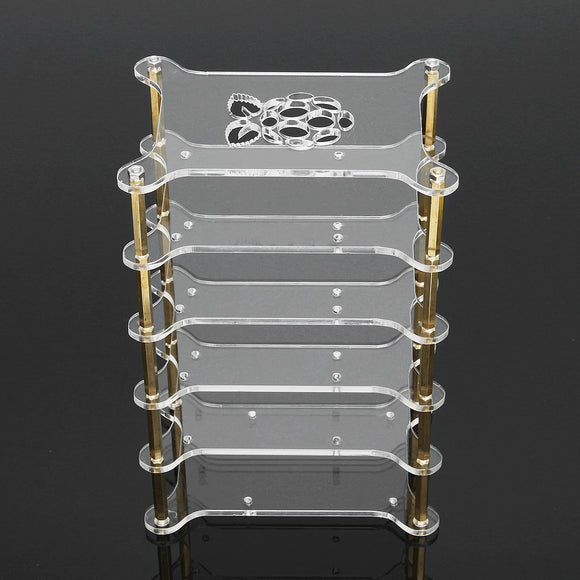 Clear Acrylic 5 Layer Cluster Case Shelf Stack For Raspberry Pi 3/2 B and B+