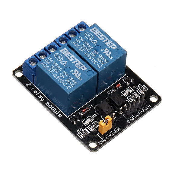 BESTEP 2 Channel 3V Relay Module Low Level Trigger Optocoupler Isolation For Auduino