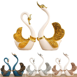 Couple Swan Ornament House Decorations Living Room TV Cabinet Accessories Wedding Gifts