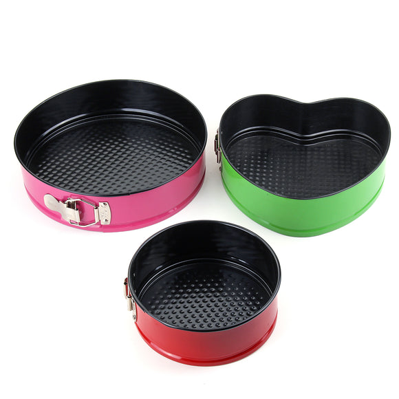 3Pcs Carbon Steel Non-stick Cake Bake Mold Pan Kitchen Bakeware Cooking Mould