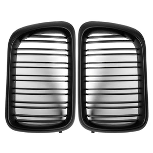 Pair Matte Black ABS Front Kidney Grille For BMW E36 1997-1999