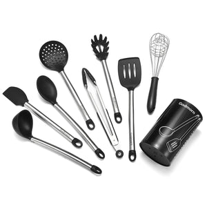 9Pcs/Set Stainless Steel Kitchen Utensils Cooking Non-Stick Baking Tool Silicone Set Kitchen Storage Container