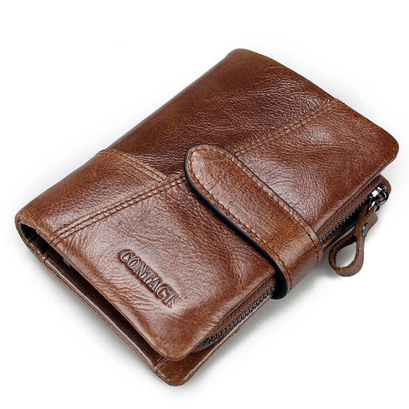 Genuine Leather Wallet Vintage Standstone Men Wallets Male Purse Coin Bag