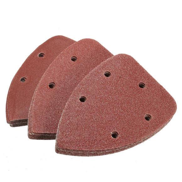 30pcs 140mm 60-120 Grit 5 Holes Triangle Sandpaper Sanding Sheets Mouse Sander Pads