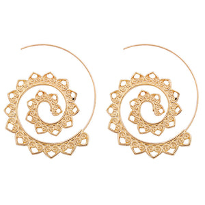 Trendy Big Circle Hoop Exaggerated Spiral Heart Drop Shape Earrings Gift for Women