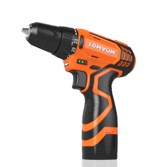 LOMVUM 12V Double Speed Lithium Electric Drill Cordless Power Drill Multi-function Drill